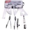 Ensemble de Géométrie,Compas de mesure avec boîte de rangement incassable Comprend Règle Protractor Compass Pencil Recharges Plomb Crayon, Gomme pour les élèves Dessins Techniques 10 Pièces – Image 4