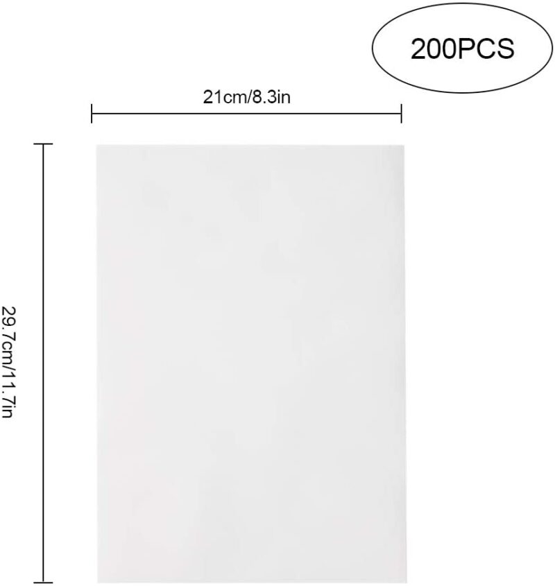 Lot de 200 feuilles de papier calque translucide pour croquis, traçage, dessin animé, dessin animé, papier calque doux blanc cassé translucide pour crayon, marqueur et encre, papier calque d'artiste – Image 3