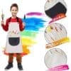 Tablier Enfant, 2 Pièces Tablier Enfants avec Poches, Tablier Peinture Enfant, Réglables Kids Tablier de Chef pour Garçons Filles Artisanat Peinture Cuisine Coloriage, Vert et Jaune（8-12 Ans） – Image 4