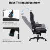 Chaise de Bureau en Similicuir, Fauteuil de Bureau Ergonomique, Siège Exécutif Inclinable, avec Accoudoirs Pliables, Dossier Haut et Appui tête, Noir – Image 5